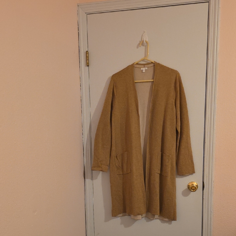 J. Jill Camel Open Front Cardigan
